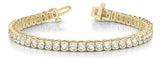 Yellow gold Round Cut Diamond Tennis Bracelet with Bezel Setting and Box Clasp