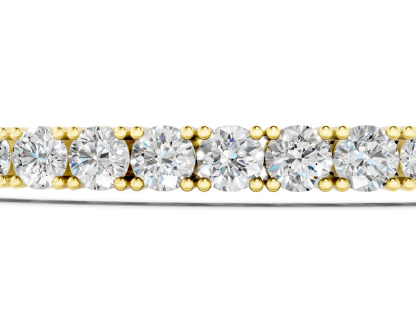 Yellow gold Round Cut Diamond Tennis Bracelet with Box Chain and Four-Prong Setting