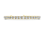 Yellow gold Round Cut Diamond Tennis Bracelet with Box Clasp and Four-Prong Setting_2