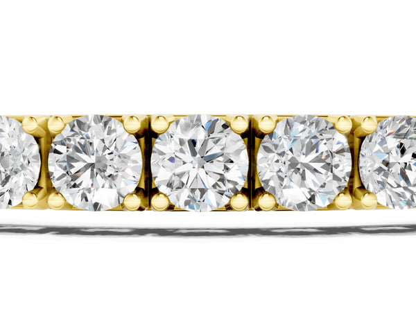 Yellow gold Round Cut Diamond Tennis Bracelet with Box Clasp and Four-Prong Setting