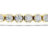 Yellow gold Round Cut Diamond Tennis Bracelet with Claw Prong Setting_3