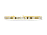 Yellow gold Round Cut Diamond Tennis Bracelet with Double Row Prong Setting_15