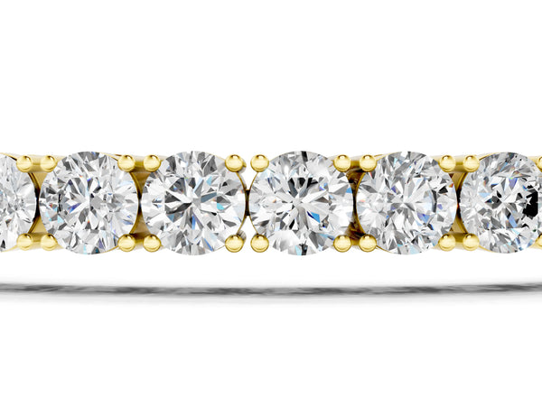 Yellow gold Round Cut Diamond Tennis Bracelet with Four-Prong Setting