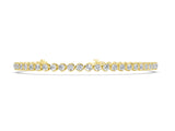 Yellow gold Round Cut Diamond Tennis Bracelet with Prong Setting and Twisted Band_2