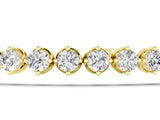 Yellow gold Round Cut Diamond Tennis Bracelet with Prong Setting and Twisted Band_3