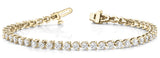 Yellow gold Round Cut Diamond Tennis Bracelet with Prong Setting
