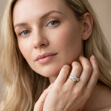 Yellow gold Round Cut Diamond Three-Stone Ring with Channel Set Band and Four-Prong Setting_89
