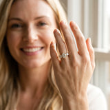 Yellow gold Round Cut Diamond Three-Stone Ring with Channel Set Band and Four-Prong Setting_90