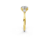 Yellow gold Round Cut Diamond Three-Stone Ring with Pear Side Stones and Four-Prong Setting_94