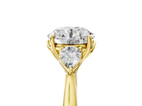Yellow gold Round Cut Diamond Three-Stone Ring with Pear Side Stones and Four-Prong Setting_97