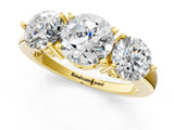 Yellow gold Round Cut Diamond Three-Stone Ring with Prong Setting and Classic Band_134
