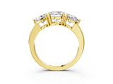 Yellow gold Round Cut Diamond Three-Stone Ring with Prong Setting and Classic Band_136