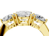Yellow gold Round Cut Diamond Three-Stone Ring with Prong Setting and Classic Band_137