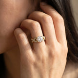 Yellow gold Round Cut Diamond Twisted Band with Milgrain Pave Setting and Four-Prong Setting_10