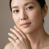 Yellow gold Round Cut Diamond Twisted Band with Milgrain Pave Setting and Four-Prong Setting_9