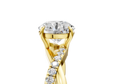 Yellow gold Round Cut Diamond Twisted Band with Pavé Setting and Four-Prong Setting_37