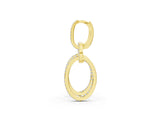 Yellow gold Round Cut Diamond Twisted Link Drop Earrings_1