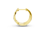 Yellow gold Round Cut Diamond Twisted Pavé Hoop Earrings_15