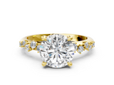 Yellow gold Round Cut Diamond Vine Band with Four-Prong Setting_69