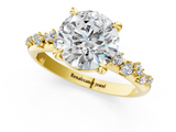 Yellow gold Round Cut Diamond Vine Band with Four-Prong Setting_70
