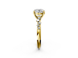Yellow gold Round Cut Diamond Vine Band with Four-Prong Setting_71