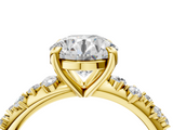 Yellow gold Round Cut Diamond Vine Band with Four-Prong Setting_73