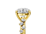 Yellow gold Round Cut Diamond Vine Band with Four-Prong Setting_74