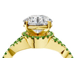 Yellow gold Round Cut Diamond with Peridot side stone Halo Twist Band Solitaire Prong Setting Ring_16