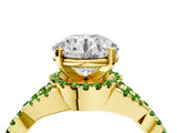 Yellow gold Round Cut Diamond with Peridot side stone Halo Twist Band Solitaire Prong Setting Ring_28