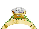 Yellow gold Round Cut Diamond with Peridot side stone Halo Twist Band Solitaire Prong Setting Ring_40