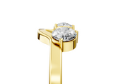 Yellow gold Round Cut Dual Diamond Open Band with Prong Setting_9