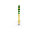 Yellow gold Round Cut Emerald Pavé Set Thin Band_2