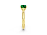 Yellow gold Round Cut Emerald Solitaire Engagement Ring with Cathedral Setting and Four-Prong Mount_26
