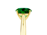 Yellow gold Round Cut Emerald Solitaire Engagement Ring with Cathedral Setting and Four-Prong Mount_29