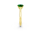 Yellow gold Round Cut Emerald Solitaire Engagement Ring with Cathedral Setting and Four-Prong Mount_32
