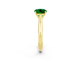 Yellow gold Round Cut Emerald Solitaire Engagement Ring with Cathedral Setting and Four-Prong Mount_68