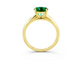 Yellow gold Round Cut Emerald Solitaire Engagement Ring with Classic Band and Four-Prong Setting_27