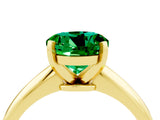 Yellow gold Round Cut Emerald Solitaire Engagement Ring with Classic Band and Four-Prong Setting_28