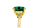 Yellow gold Round Cut Emerald Solitaire Engagement Ring with Classic Band and Four-Prong Setting_29