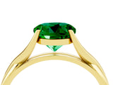 Yellow gold Round Cut Emerald Solitaire Twist Band Prong Setting Ring_40