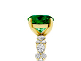 Yellow gold Round Cut Emerald Solitaire with Side Stones, Pave Band, Four-Prong Setting_41