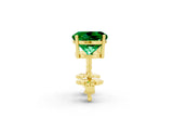 10K Yellow Gold 2.34 Carat Round Emerald Stud Earrings