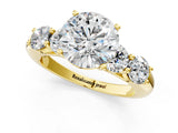 Yellow gold Round Cut Five-Stone Prong Set Diamond Ring with Classic Band_45
