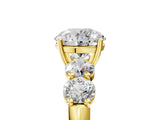 Yellow gold Round Cut Five-Stone Prong Set Diamond Ring with Classic Band_49