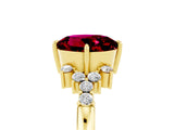 Yellow gold Round Cut Garnet Ring with Side Stones and Four-Prong Setting_41