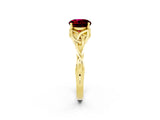 Yellow gold Round Cut Garnet Solitaire Celtic Knot Ring with Four-Prong Setting_14