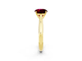 Yellow gold Round Cut Garnet Solitaire Engagement Ring with Cathedral Setting and Four-Prong Mount_32