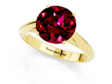 Yellow gold Round Cut Garnet Solitaire Engagement Ring with Cathedral Setting and Four-Prong Mount_85