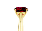 Yellow gold Round Cut Garnet Solitaire Engagement Ring with Cathedral Setting and Four-Prong Mount_89