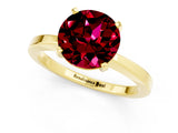 Yellow gold Round Cut Garnet Solitaire Engagement Ring with Classic Band and Four-Prong Setting_25